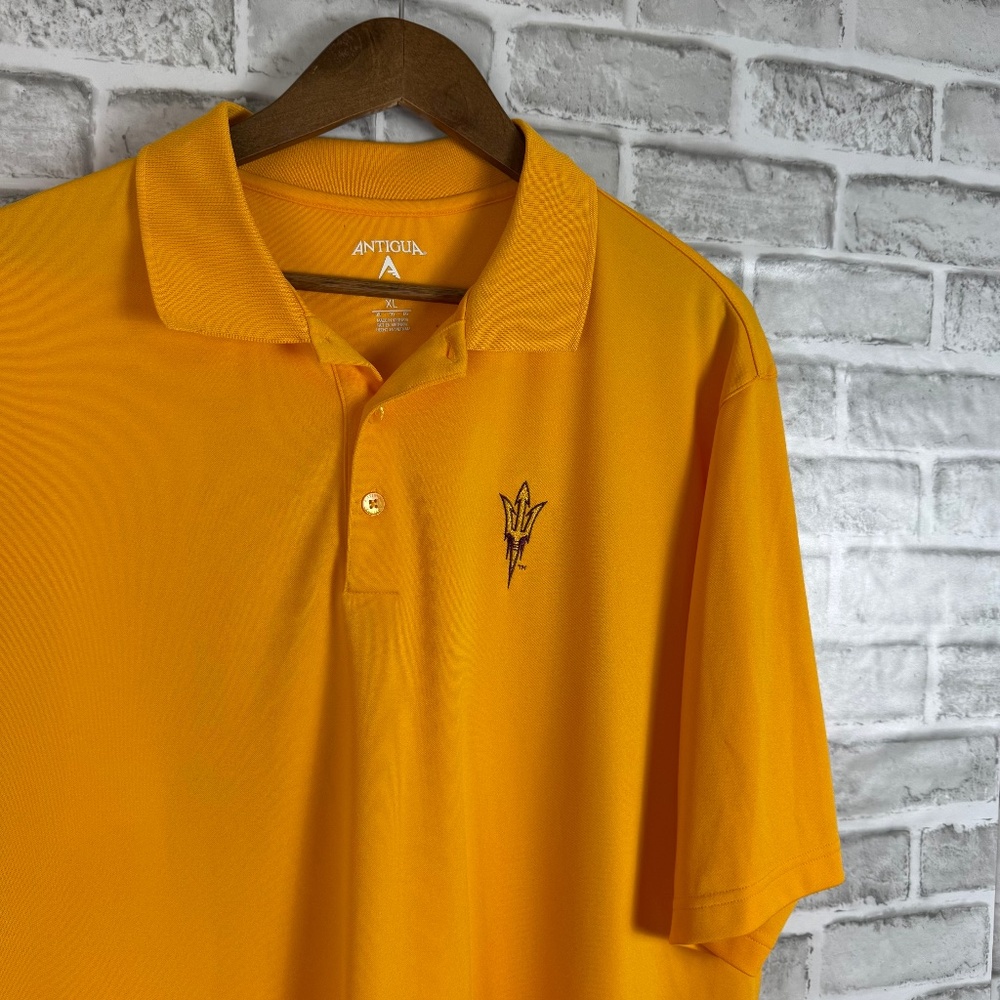 Arizona State Sun Devis Antigua Solid Gold Performance Golf Polo Mens XL Stretch